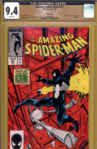 Amazing Spider-Man #291 CGC graded 9.4 Spider-Slayer appearance  PEDIGREE - SOLD!