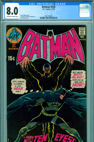 Batman #226 CGC graded 8.0 - Neal Adams cover - 1st appearance of Ten-Eyed Man - SOLD!