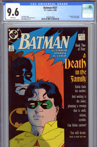 Batman #427 CGC graded 9.6 - "Death In the Family" storyline -  SOLD!