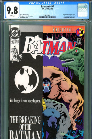 Batman #497 CGC graded 9.8 -  Bane breaks Batman's back