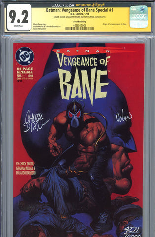 Batman: Vengeance of Bane Special #1 CGC graded 9.2 - double signature - 1st app. of Bane - SOLD!