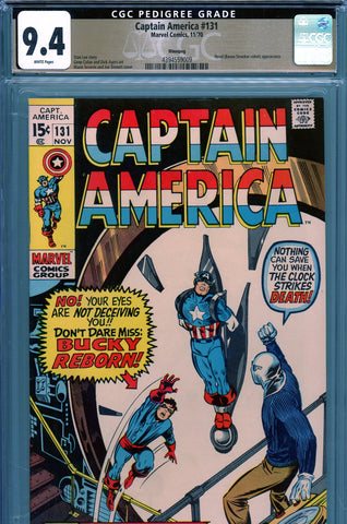 Captain America #131 CGC graded 9.4 first S.A. Bucky PEDIGREE - SOLD!