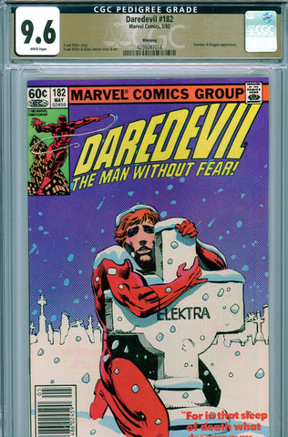 Daredevil #182 CGC graded  9.6 - Frank Miller cover/story/art {PEDIGREE} Newsstand Copy