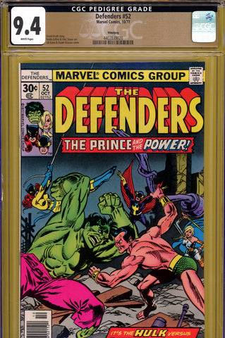 Defenders #52 CGC graded 9.4 - first app. of "The Presence" PEDIGREE