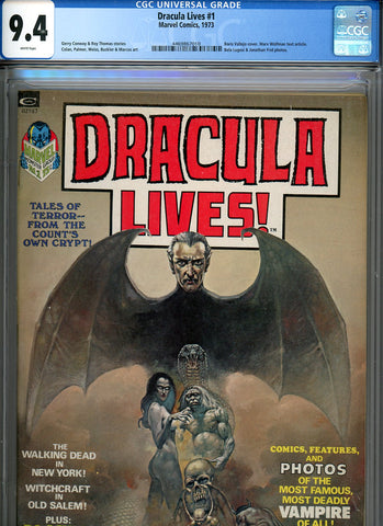 Dracula Lives #1 CGC graded 9.4 - Valllejo cover - Bela Lugosi & Frid photos