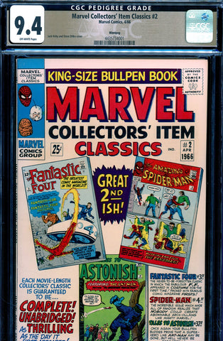 Marvel Collectors' Item Classics #02 CGC graded 9.4 reprints Marvel Super-Hero stories PEDIGREE