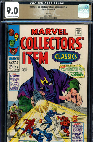 Marvel Collectors' Item Classics #15 CGC graded 9.0 reprints Marvel Super-Hero stories PEDIGREE