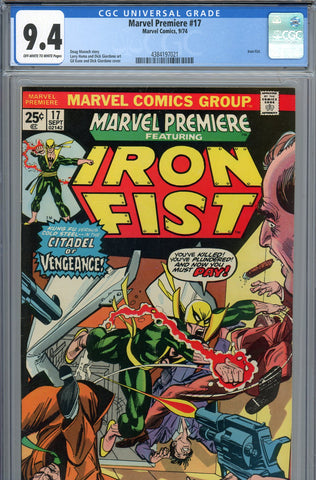 Marvel Premiere #17 CGC 94 - third appearance of Iron Fist