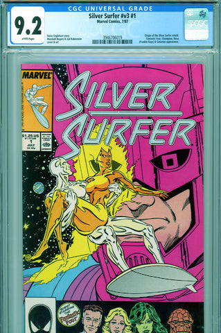 Silver Surfer v3 #001 CGC graded 9.2 origin retold - guest stars galore