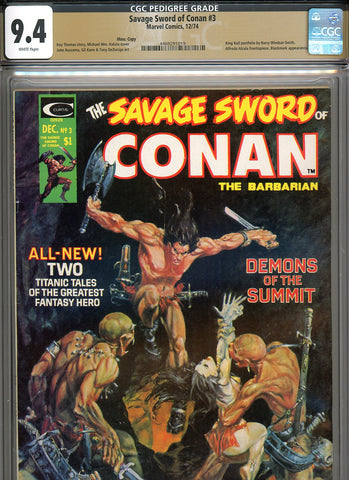 Savage Sword of Conan #03 CGC graded 9.4 - Michael Wm. Kaluta cover  PEDIGREE - SOLD!