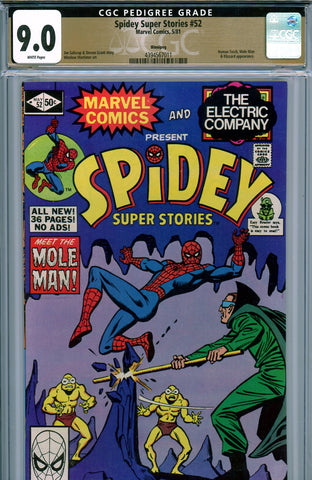 Spidey Super Stories #52 CGC graded 9.0 H. Torch/ Blizzard  {PEDIGREE}  "DIRECT EDITION" - SOLD!