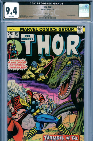 Thor #243 CGC graded 9.4 - 1st appearance of The Time Twisters  PEDIGREE