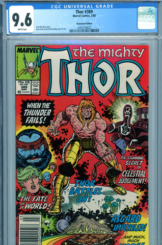 Thor #389 CGC graded 9.6  NEWSSTAND EDITION