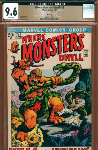 Where Monsters Dwell #15 CGC 9.6 scarce! John Severin cover - PEDIGREE