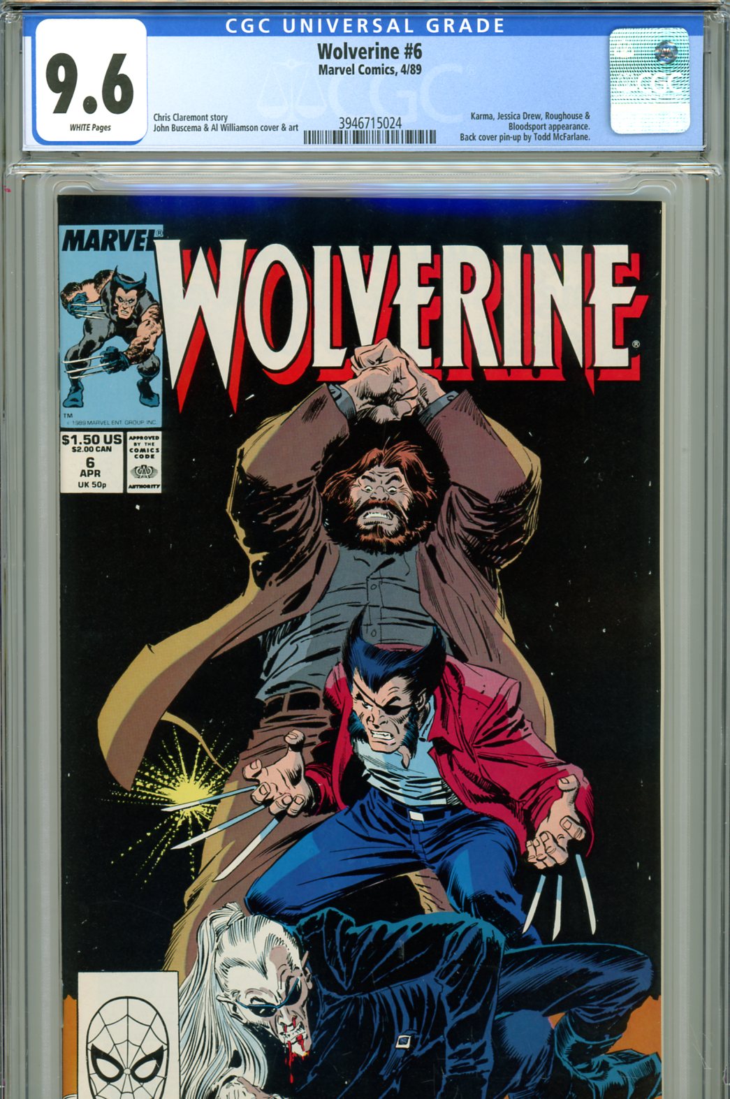 Cedar Chest Comics - Wolverine #006 CGC graded 9.6 - back cover