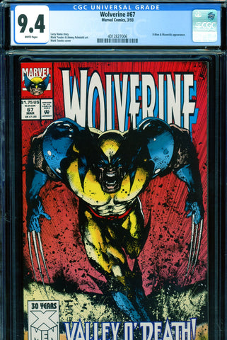 Wolverine #067 CGC graded 9.4 Maverick/X-Men appearance