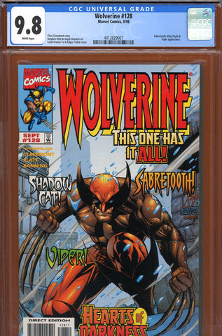 Wolverine #128 CGC graded 9.8 Sabretooth, Kitty Pryde, Viper HIGHEST GRADED