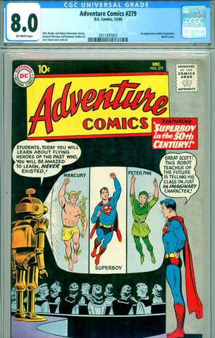 Adventure Comics #279 CGC graded 8.0 first white kryptonite SOLD!