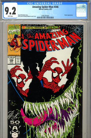 Amazing Spider-Man #346 CGC graded 9.2 Venom cover/story - SOLD!