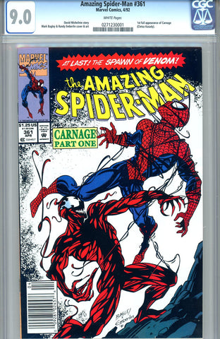 Amazing Spider-Man #361   CGC graded 9.0  first Carnage - SOLD!