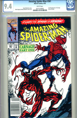 Amazing Spider-Man #361   CGC graded 9.4  first Carnage - SOLD!