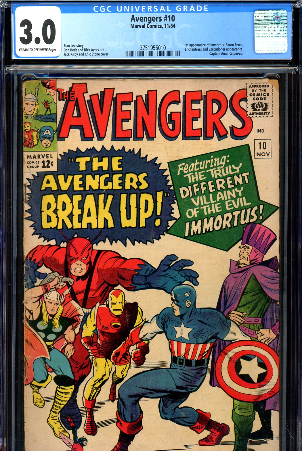 Cedar Chest Comics - Avengers #10 CGC 3.0 - first appearance of Immortus -  SOLD!