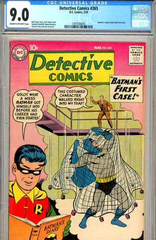 Detective Comics #265  CGC graded 9.0 HG 1959 SOLD!