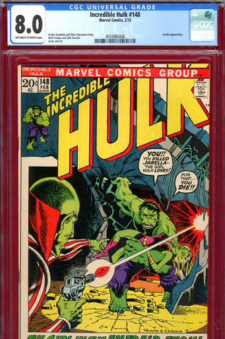 Incredible Hulk #148 CGC graded 8.0 Jarella cover and story