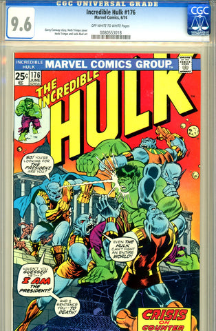 Incredible Hulk #176  CGC graded 9.6 SOLD!