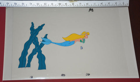 Original production cel -"Little Mermaid"- by Golden Films 129 SIZE 16.50" x 10.50"