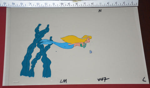 Original production cel -"Little Mermaid"- by Golden Films 130 SIZE 16" x 10.50"