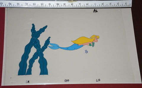 Original production cel -"Little Mermaid"- by Golden Films 131 SIZE 16" x 10.50"