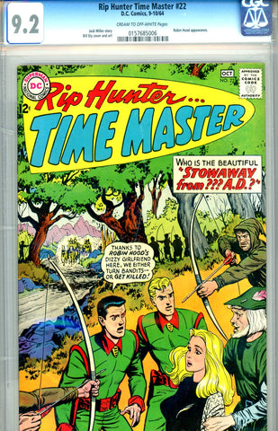 Rip Hunter, Time Master #22   CGC graded 9.2 SOLD!