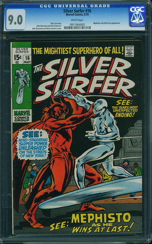 Silver Surfer #16  CGC graded 9.0  white pages - SOLD!