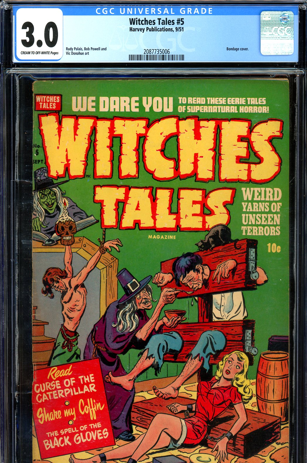 Cedar Chest Comics - Witches Tales #05 CGC graded 3.0 bondage cover - SOLD!